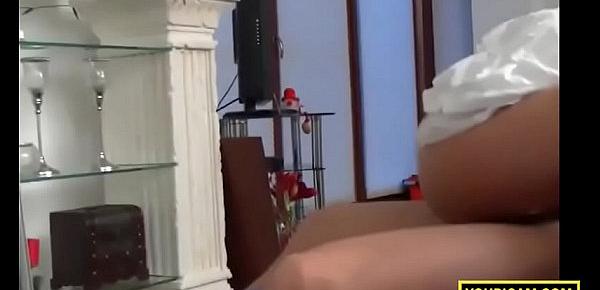  This Cute Blonde Start To Suck A Dick While On The Phone And Gets Her Ass Creampied